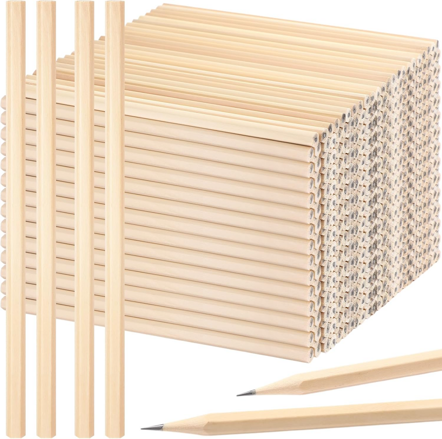 Wooden Pencils Bulk – No Eraser Hexagonal HB Graphite