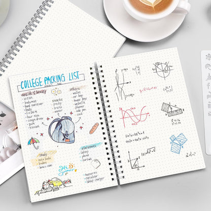 Notebook, 2-3 Pack, 160 Pages per Pack, B5 Medium Size (7.6'' × 10''), 100 GSM Thick Paper