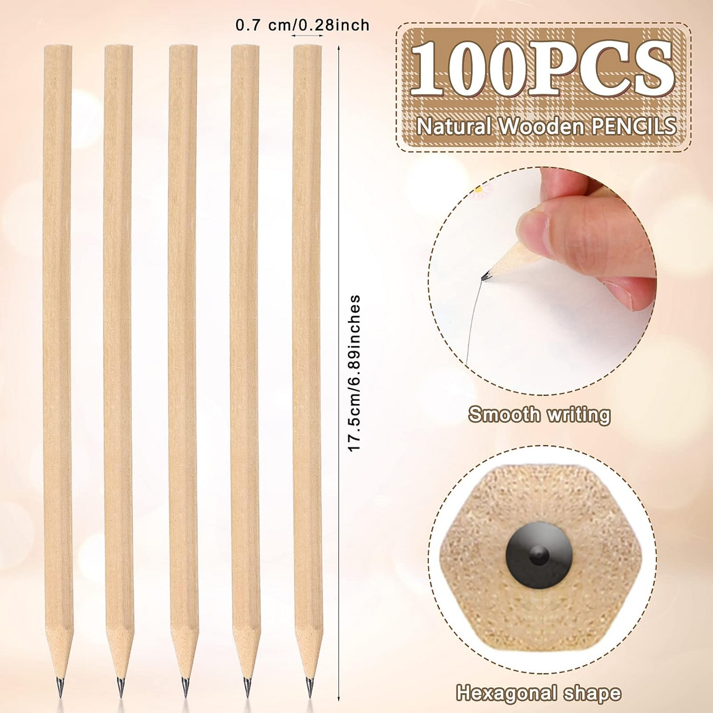 Wooden Pencils Bulk – No Eraser Hexagonal HB Graphite